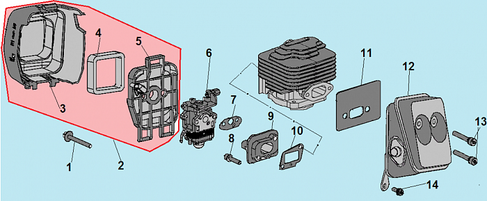 5 КАРБЮРАТОР - ФИЛЬТР ТРИММЕР CHAMPION T333S-2