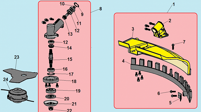 8 РЕДУКТОР - КОЖУХ ТРИММЕР CHAMPION Т523S-2