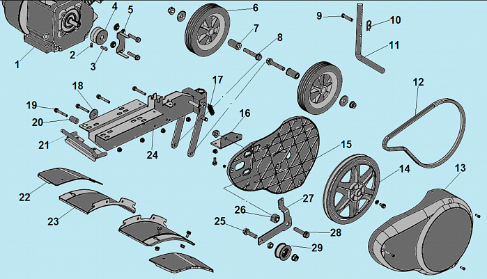 2 РЕМЕНЬ - ШКИВ - ДВИГАТЕЛЬ КУЛЬТИВАТОР CHAMPION ВC4311
